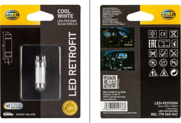 HELLA 8GL 178 560-561 - Bulb, interior light car-mod.net