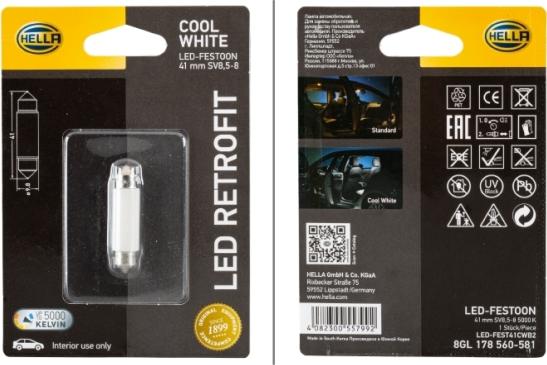 HELLA 8GL 178 560-581 - Bulb, interior light car-mod.net