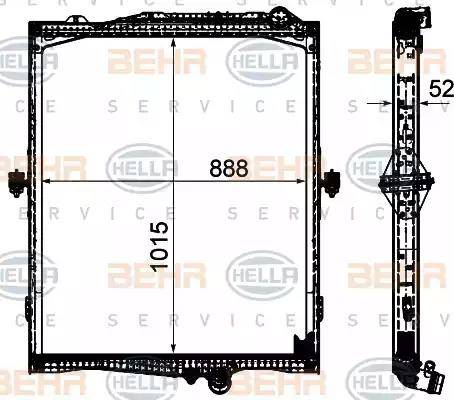 HELLA 8MK 376 906-321 - Radiator, engine cooling car-mod.net