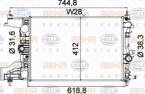 HELLA 8MK 376 910-241 - Radiator, engine cooling car-mod.net