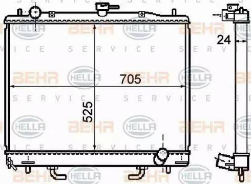HELLA 8MK 376 753-661 - Radiator, engine cooling car-mod.net