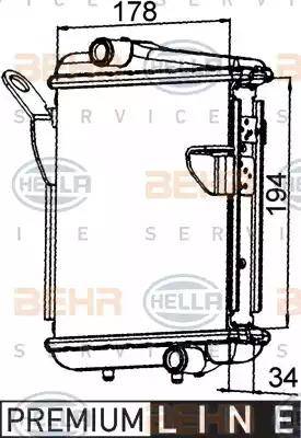 HELLA 8MK 376 765-271 - Radiator, engine cooling car-mod.net