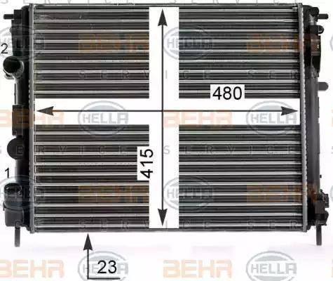 HELLA 8MK 376 700-584 - Radiator, engine cooling car-mod.net