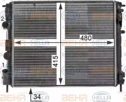 HELLA 8MK 376 700-574 - Radiator, engine cooling car-mod.net