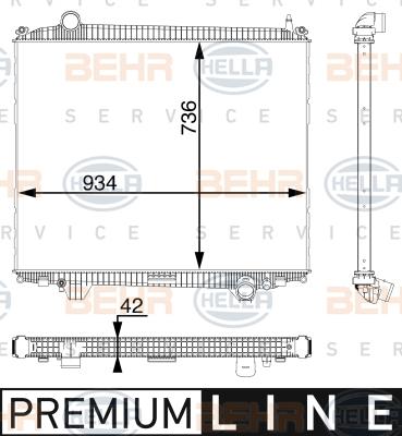 HELLA 8MK 376 701-931 - Radiator, engine cooling car-mod.net