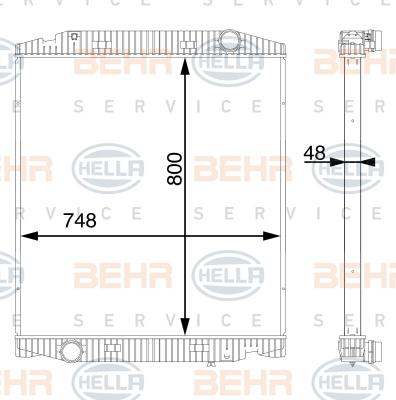 HELLA 8MK 376 702-874 - Radiator, engine cooling car-mod.net