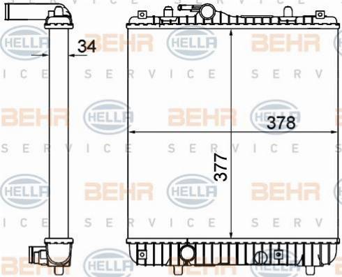 HELLA 8MK 376 735-085 - Radiator, engine cooling car-mod.net