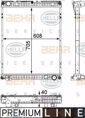 HELLA 8MK 376 730-621 - Radiator, engine cooling car-mod.net