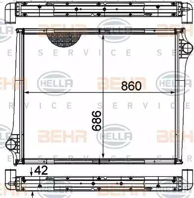 HELLA 8MK 376 724-611 - Radiator, engine cooling car-mod.net
