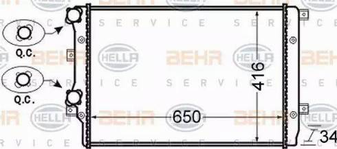 HELLA 8MK 376 726-704 - Radiator, engine cooling car-mod.net