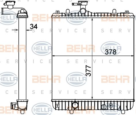 HELLA 8MK 376 771-165 - Radiator, engine cooling car-mod.net