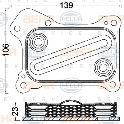 HELLA 8MO 376 797-061 - Oil Cooler, engine oil car-mod.net