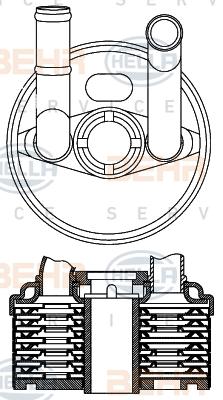 HELLA 8MO 376 797-001 - Oil Cooler, automatic transmission car-mod.net