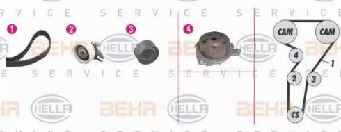 HELLA 8MP 376 802-891 - Water Pump & Timing Belt Set car-mod.net