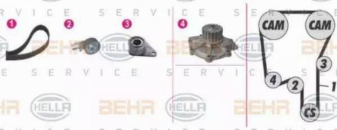 HELLA 8MP 376 814-811 - Water Pump & Timing Belt Set car-mod.net