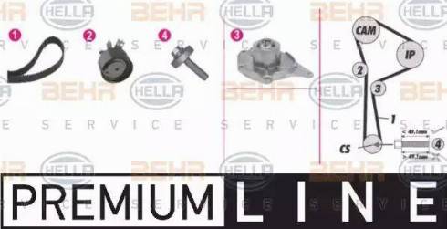 HELLA 8MP 376 814-831 - Water Pump & Timing Belt Set car-mod.net