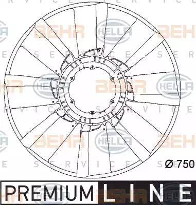 HELLA 8MV 376 757-101 - Fan Wheel, engine cooling car-mod.net