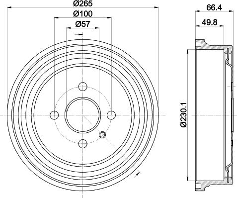 HELLA PAGID 8DT 355 303-471 - Brake Drum car-mod.net