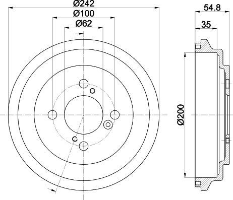 HELLA PAGID 8DT 355 303-291 - Brake Drum car-mod.net
