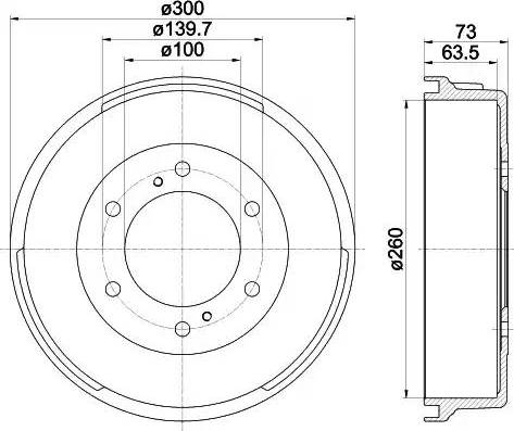 HELLA PAGID 8DT 355 302-361 - Brake Drum car-mod.net