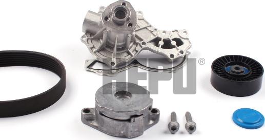 Hepu PK05127 - Water Pump + V-Ribbed Belt Set car-mod.net