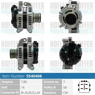 Hoffer H5540408 - Alternator car-mod.net