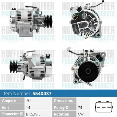 Hoffer H5540437 - Alternator car-mod.net