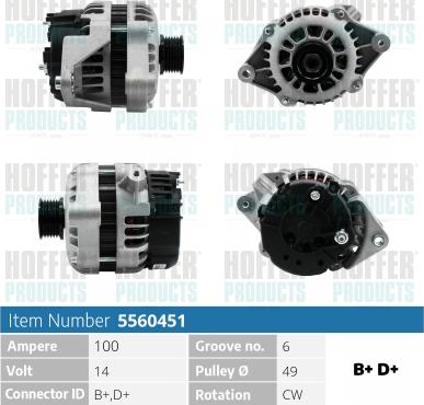 Hoffer H5560451 - Alternator car-mod.net