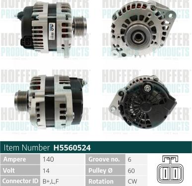 Hoffer H5560524 - Alternator car-mod.net