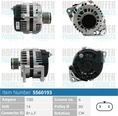 Hoffer H5560193 - Alternator car-mod.net