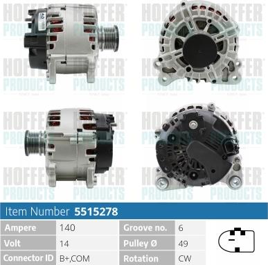 Hoffer H5515278 - Alternator car-mod.net