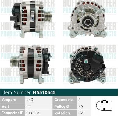 Hoffer H5510545 - Alternator car-mod.net