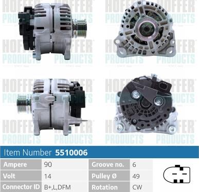 Hoffer H5510006 - Alternator car-mod.net