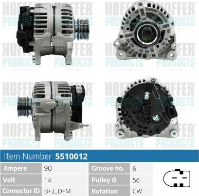 Hoffer H5510012 - Alternator car-mod.net
