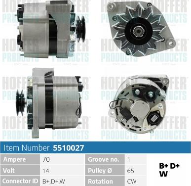 Hoffer H5510027 - Alternator car-mod.net