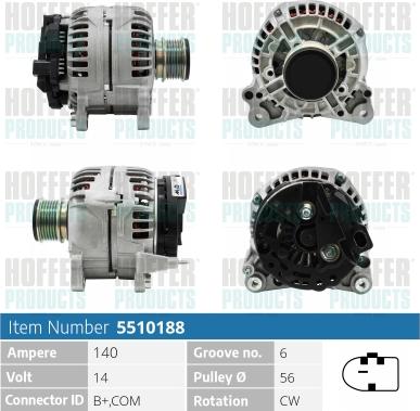 Hoffer H5510188 - Alternator car-mod.net
