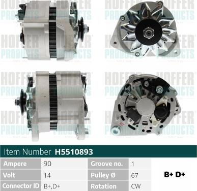 Hoffer H5510893 - Alternator car-mod.net