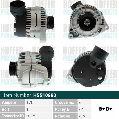 Hoffer H5510880 - Alternator car-mod.net