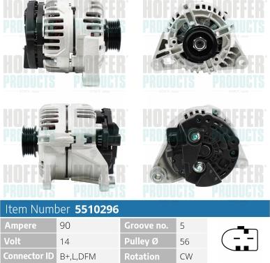 Hoffer H5510296 - Alternator car-mod.net