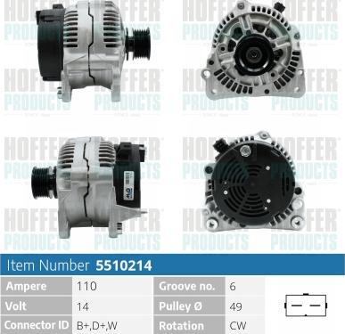 Hoffer H5510214 - Alternator car-mod.net