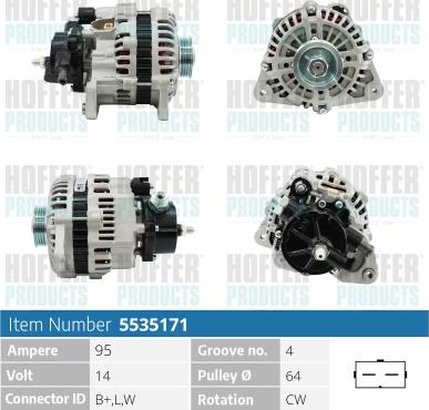 Hoffer H5535171 - Alternator car-mod.net