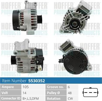 Hoffer H5530352 - Alternator car-mod.net