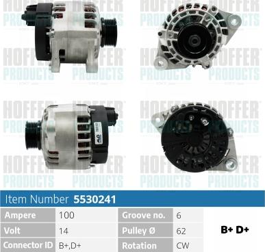Hoffer H5530241 - Alternator car-mod.net