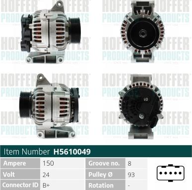 Hoffer H5610049 - Alternator car-mod.net