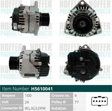 Hoffer H5610041 - Alternator car-mod.net