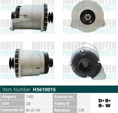 Hoffer H5610015 - Alternator car-mod.net