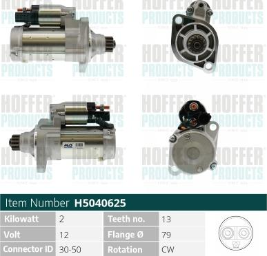 Hoffer H5040625 - Starter car-mod.net