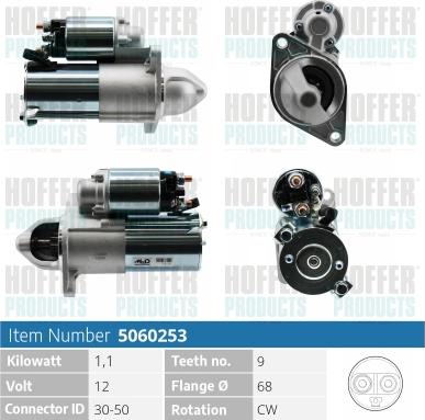 Hoffer H5060253 - Starter car-mod.net