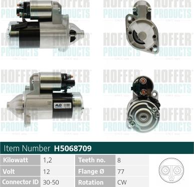 Hoffer H5068709 - Starter car-mod.net