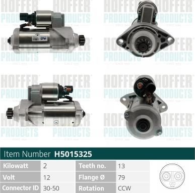 Hoffer H5015325 - Starter car-mod.net